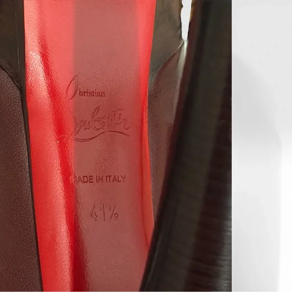 Christian Louboutin Leather Bibi Platform Pumps Bordeaux size 41.5 - Picture 13 of 16